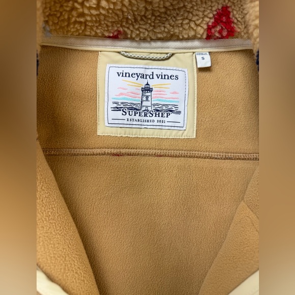 Vineyard Vines Nautical Icons Supershep Teddy Fleece Full Zip Jacket Small - Picture 6 of 12